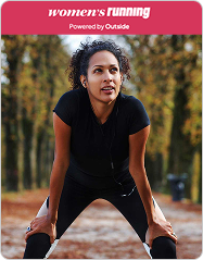 fit woman with hands on knees taking a breath